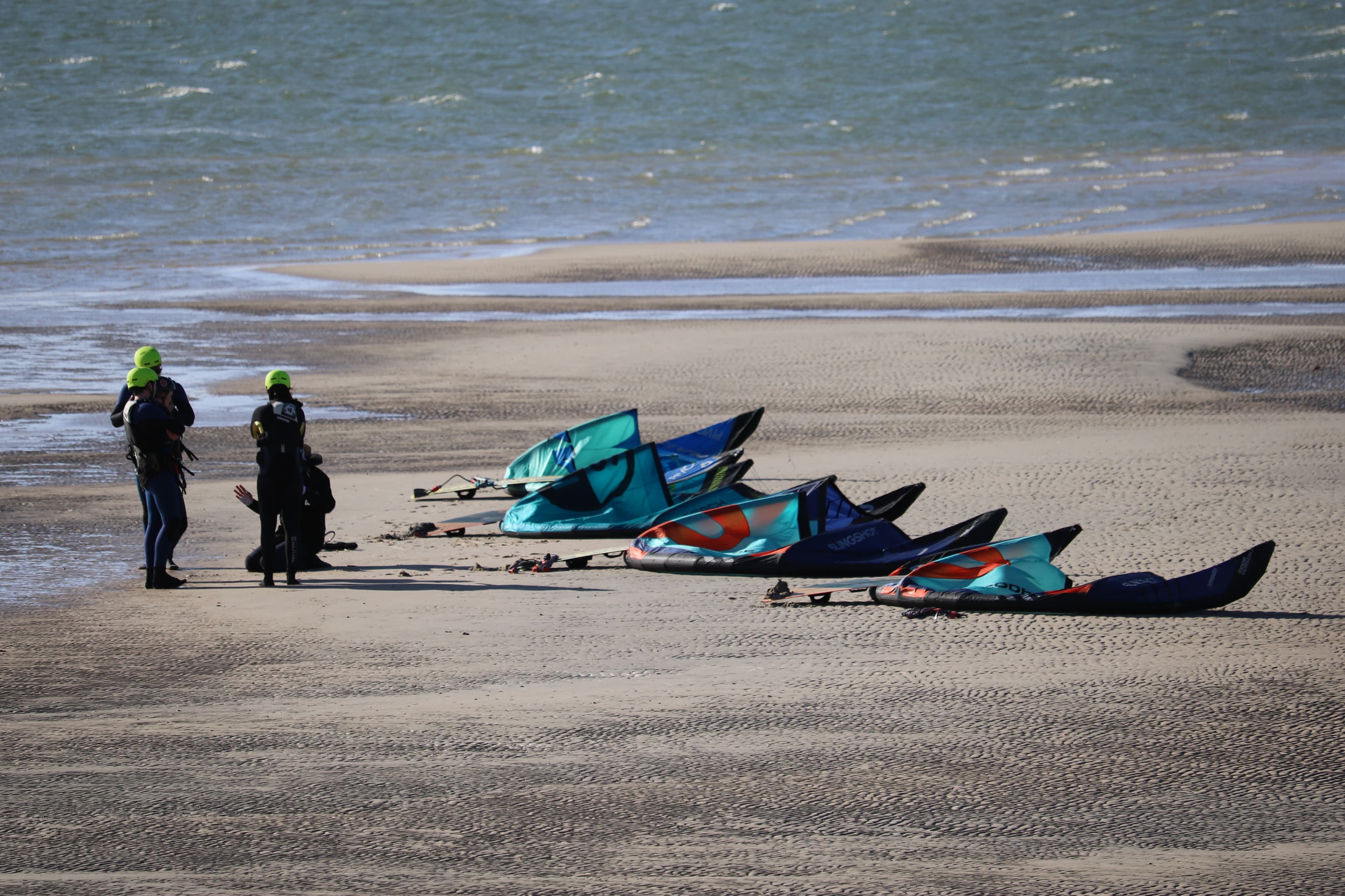 kite posé sur la plage dakhla